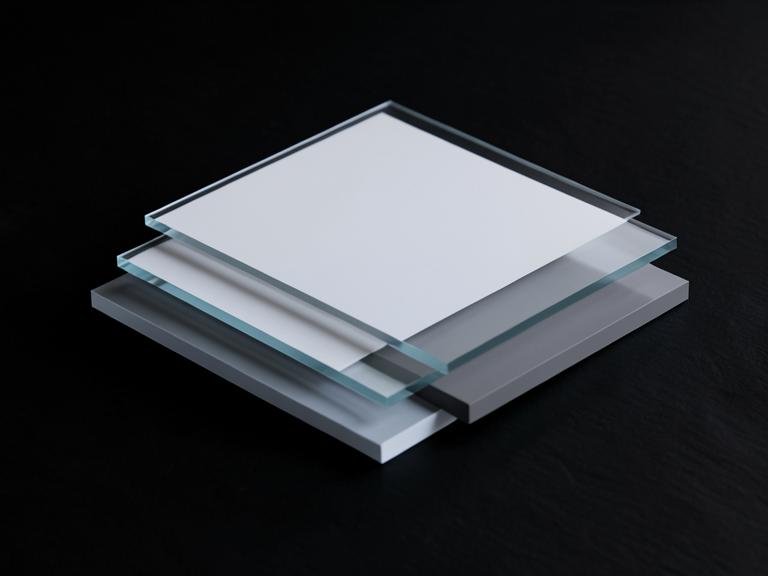 Stacked glass note pages representing the Notion connector